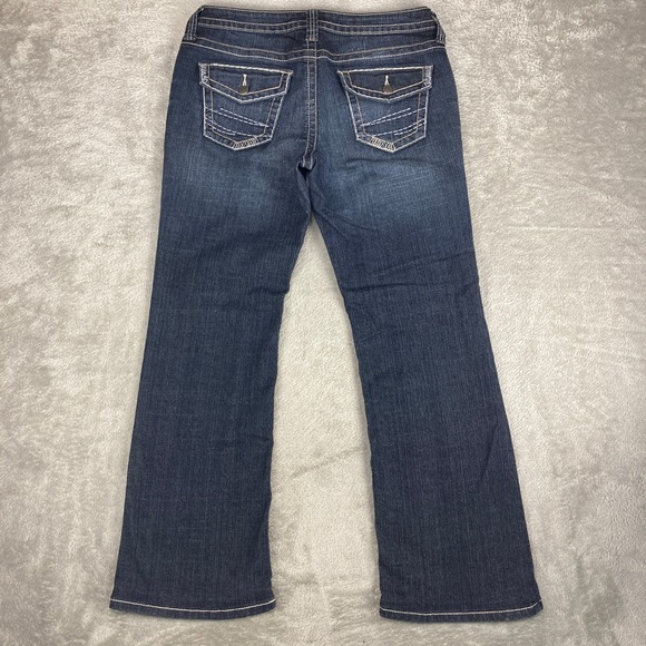 ana A New Approach Jeans Womens Size 10 Bootcut Dark Wash Flap Pockets Stretch - Picture 2 of 16